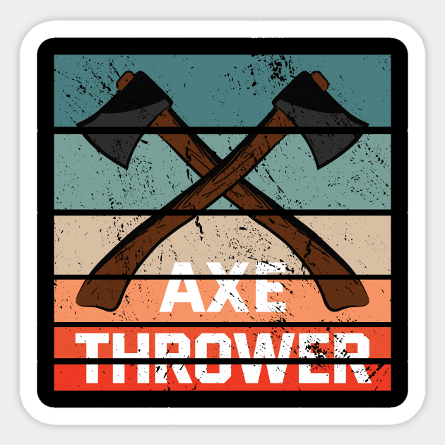 Retro axe throwing vintage axe gift Sticker by SNZLER